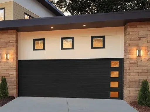 **c Custom Size Household Use Luxurious Garage Door Integrated Molding Hurricane Impact Resistant Aluminum Alloy Garage Doors