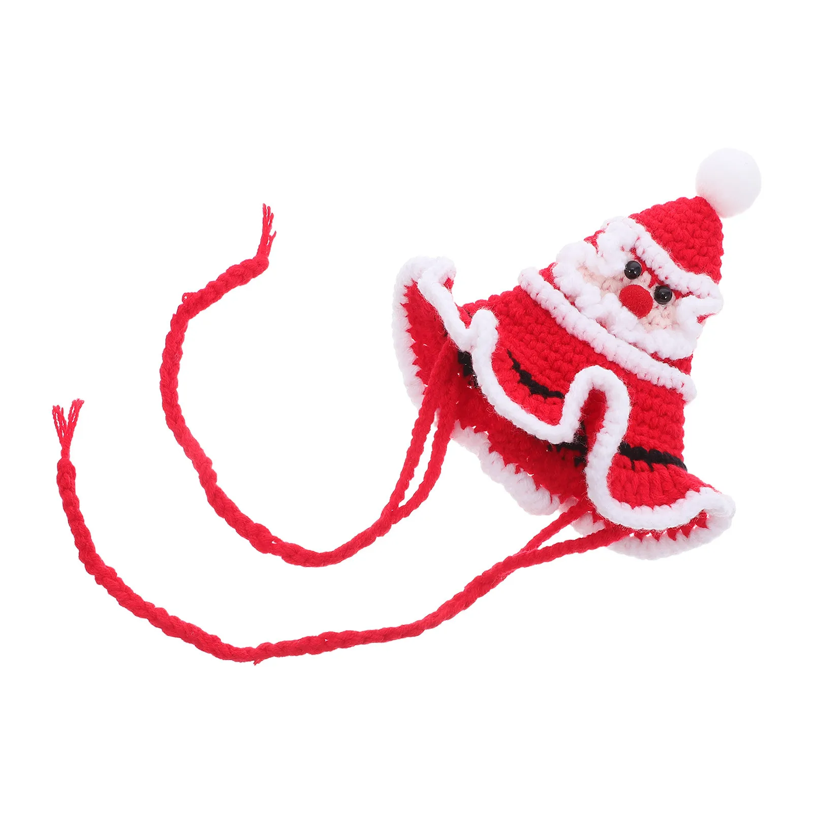 

Dog Costume Santa Hat Funny Pet Cap with Pompom Christmas Party for Cat Holiday Decorations