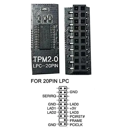 Imagen 2 del producto Módulo de seguridad de cifrado TPM 2,0, tarjeta remota compatible con versión 2,0, 12, 14, 18, 20-1 Pines, compatible con placa base multimarca