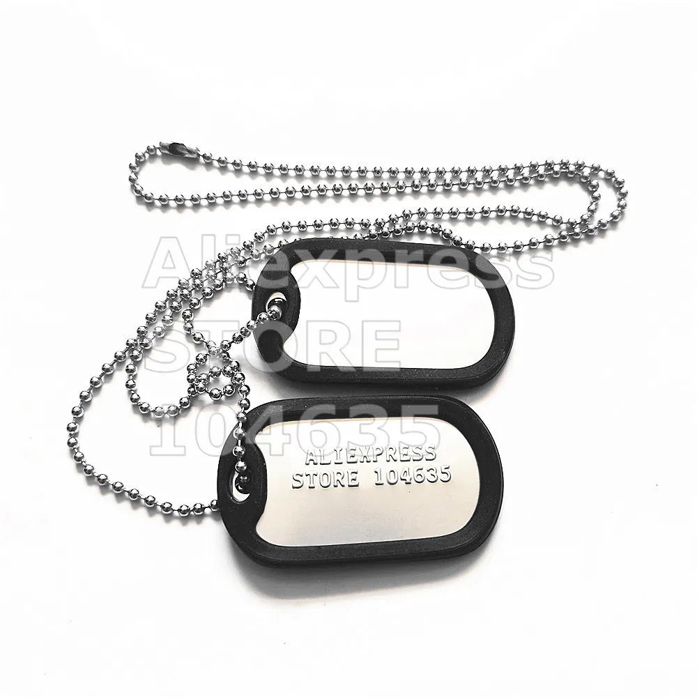 Personalized military signs nameplates pet name tags stainless steel dog tags movie custom unique brand names necklaces pendants