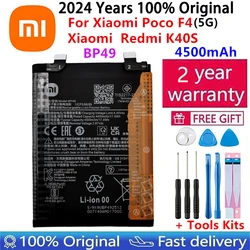 100% Original High Quality BP49 4500mAh Phone Battery For Xiaomi Poco F4 5G / For Redmi K40S Replacement Batteries + Free Tools