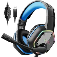 EKSA E1000 auriculares para juegos para PC/PS4/PS5 7,1 Surround RGB auriculares para juegos Gamer USB auriculares con cable con micrófono con cancelación de ruido
