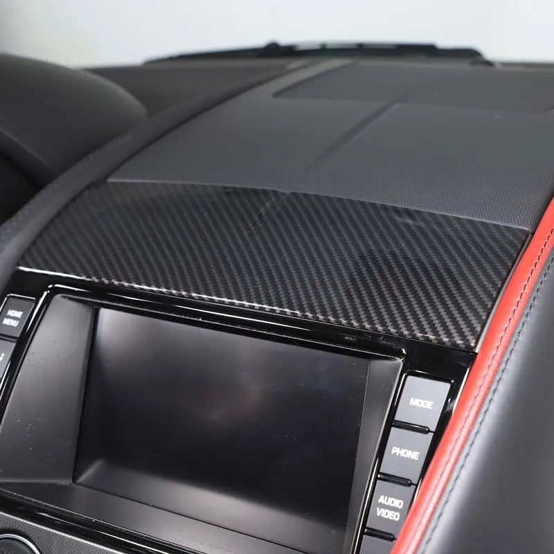 

Suetlcoity For Jaguar F-TYPE 2013-2024 ABS Carbon Fiber Car Navigation Panel Frame Cover Trim Sticker Interior Car Accessories