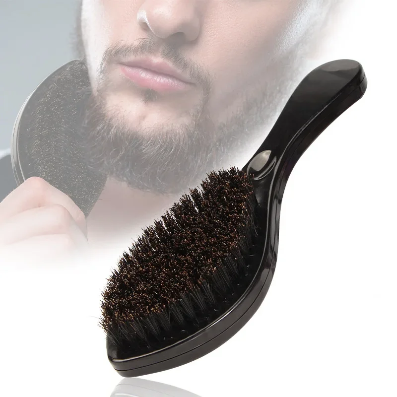 New MAN Hair Brush Boar Bristle For Men's Beard Shaving Comb Face Massage Facial Hair Cleaning Brush Wave Comb Drop Shipping