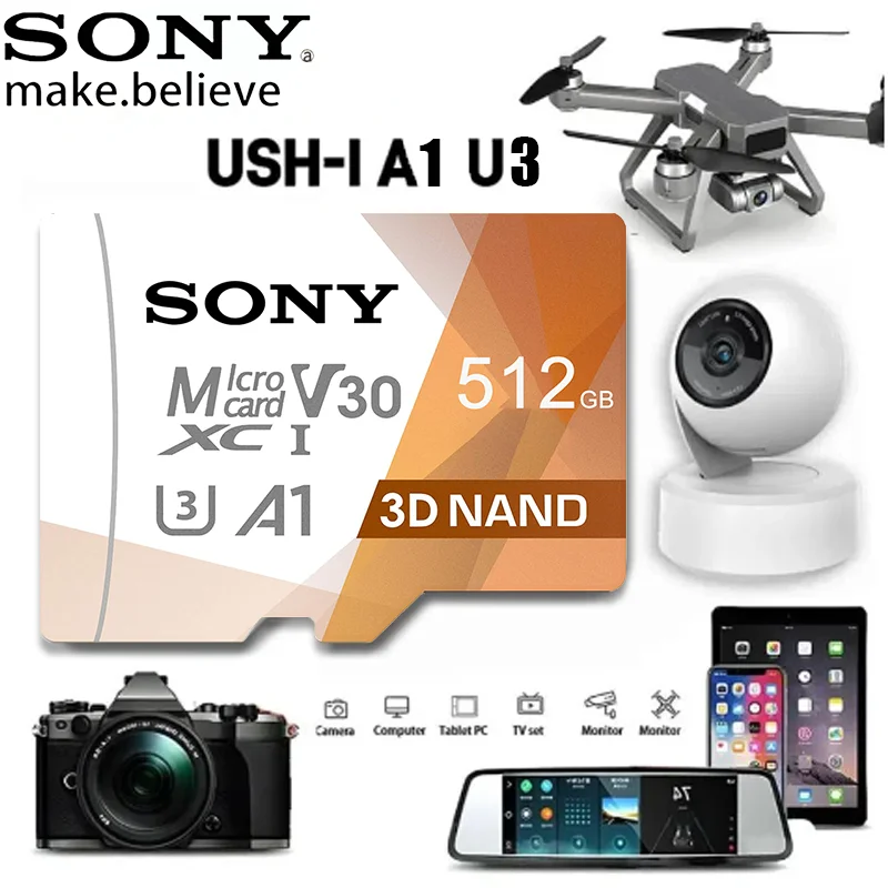 

SONY 2 ТБ SD-карта памяти Оригинальная TF-флеш-карта для камеры наблюдения Micro SD 256 ГБ 128 ГБ 512 ГБ — устройство хранения памяти