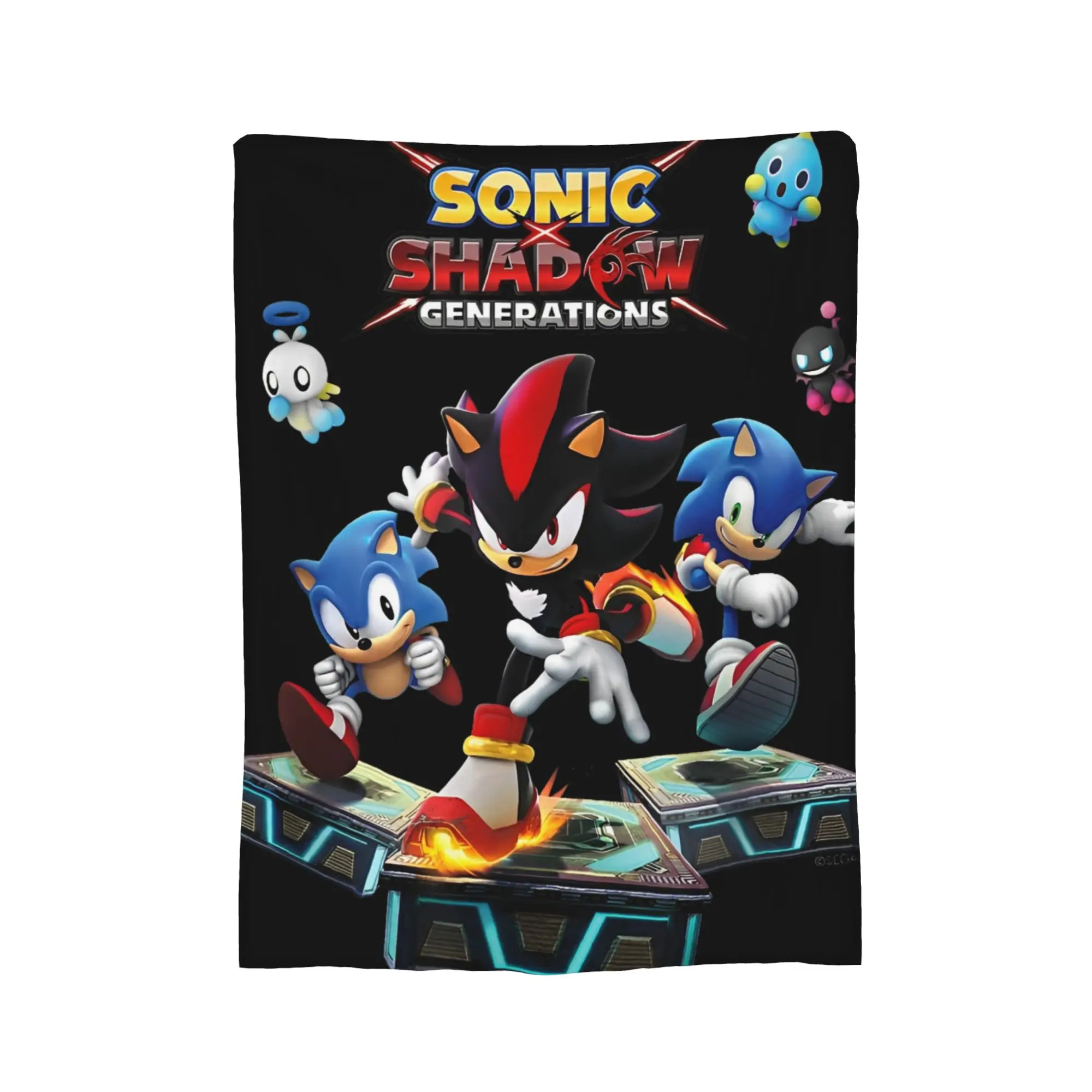Shadow Generations Key Art Flannel Blankets Hedgehog Shadow Novelty Throw Blanket for  Sofa Bedding Lounge 125*100cm Bedspread