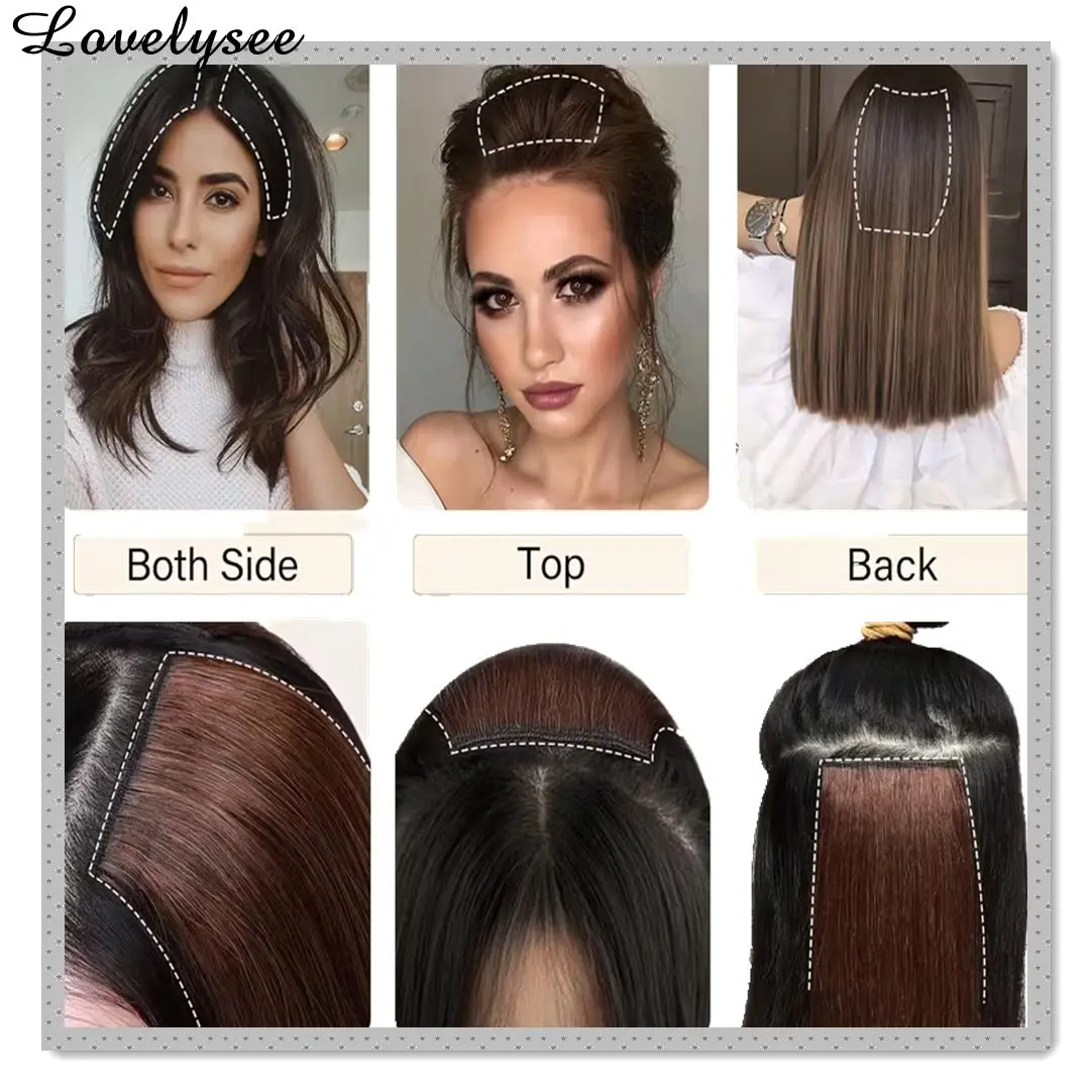 Cilp in straight hair 2pce Seamless hair extensions light weight and invisible easily create a high crown and add volume