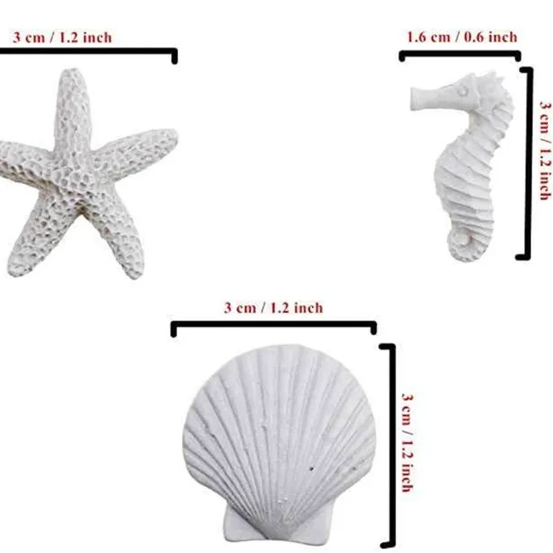 2025 New 6Pcs Simulation Fish Tank Decoration Resin Starfish Seahorse Sea Bass Aquarium Scenery Ornament