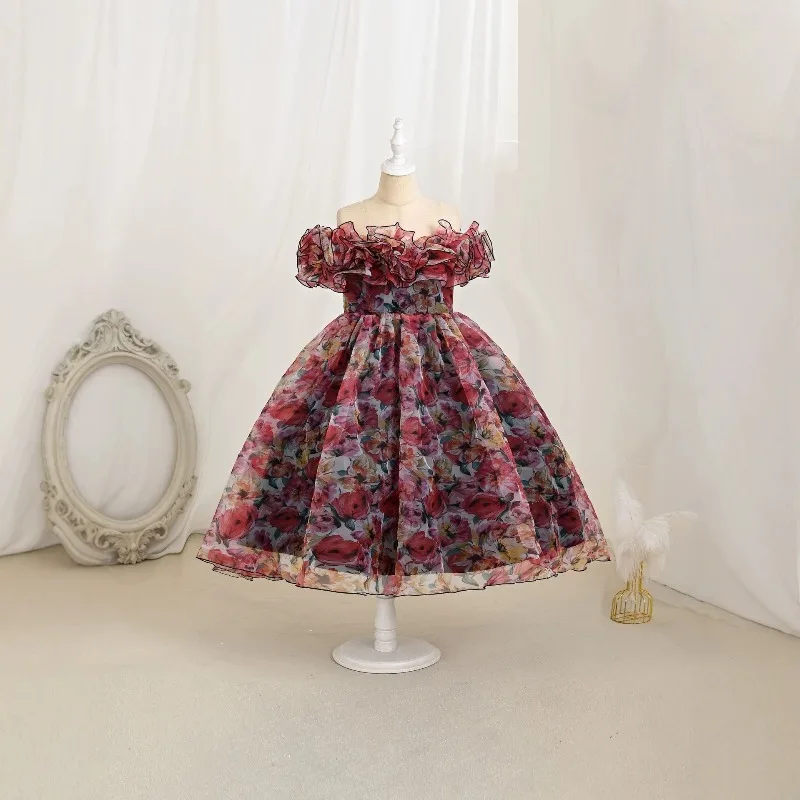 ruffle-edge-off-shoulder-floral-girls-dress-summer-fashion-kids-elegant-princess-birthday-evening-gown