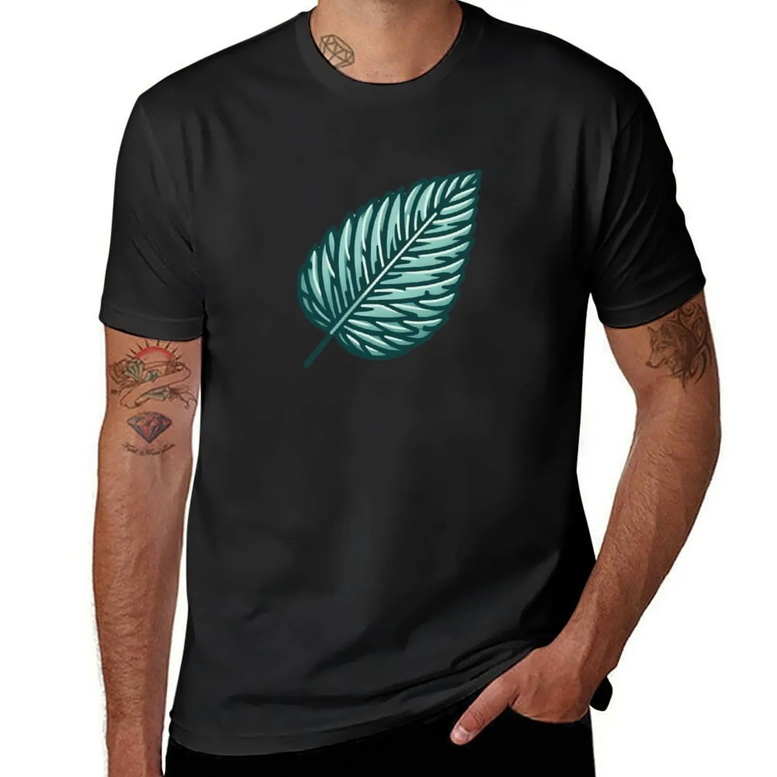 Abstract, Symbolic, Green Peppermint Leaf T-Shirt sublime blacks mens t shirts