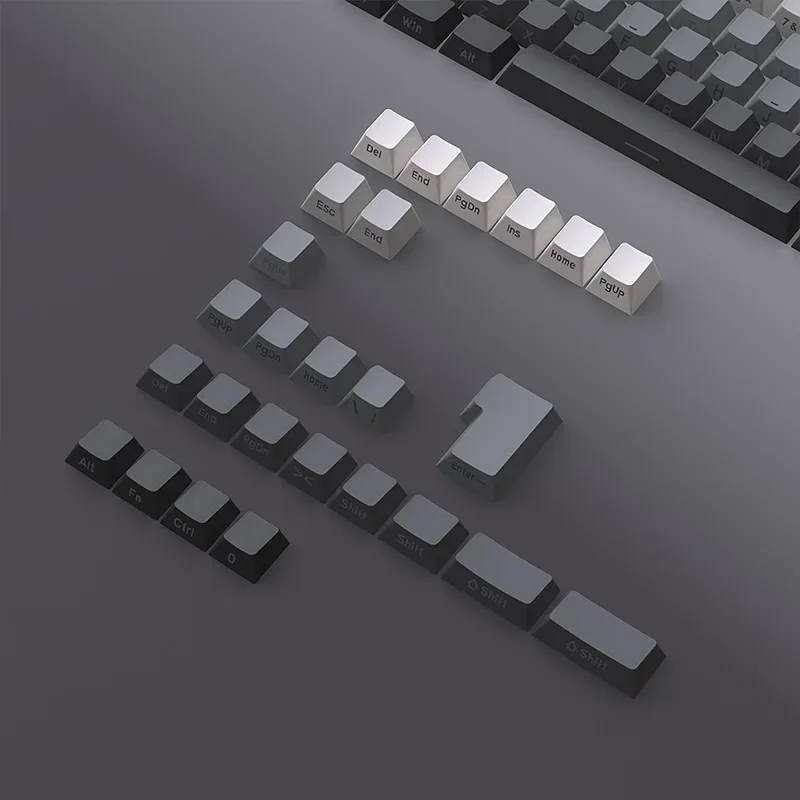 2025 New Polar Day Dust keycaps Aurora Gradient Side-Engraved Illuminated 134-Key Full-Size OEM Height PBT Double-Color Keyboard