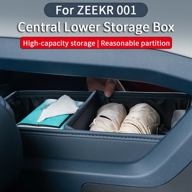 For 24-25 ZEEKR 001 Central Control Lower Organizer Tray Armrest Insert Storage Box Car Interior Decorations Accessories