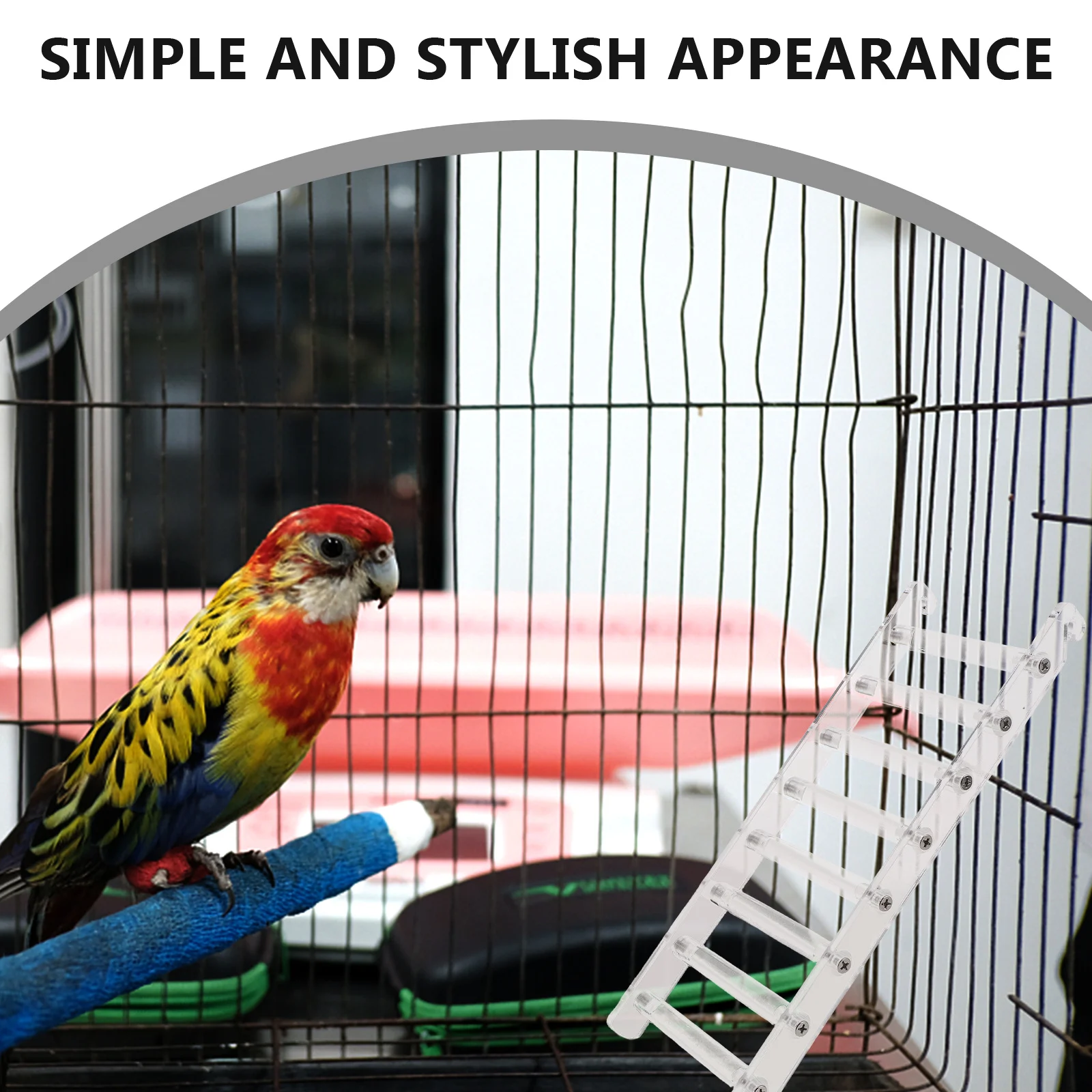 

Pet Parrot Ladder White Acrylic Bird Perch Stand Durable Design Stimulates Curiosity Physical Activity Bird Climbing Ladder