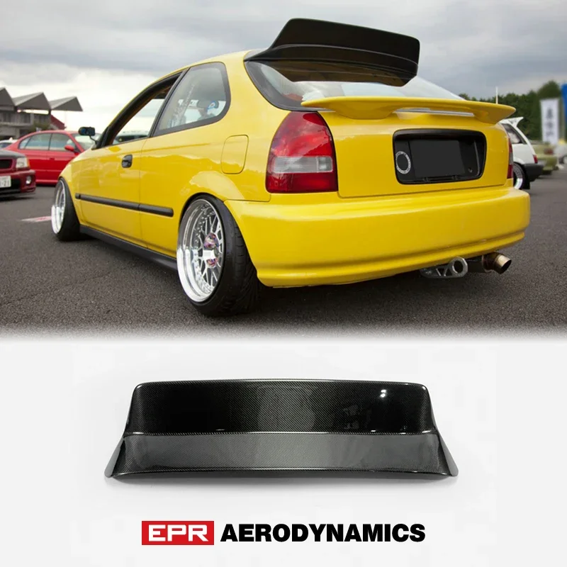 Carbon Fiber Osaka JDM Type Rear Spoiler Glossy Fibre Auto Trunk Wing Ducktail Lip Racing Body Kit Car Accessories For Civic EK