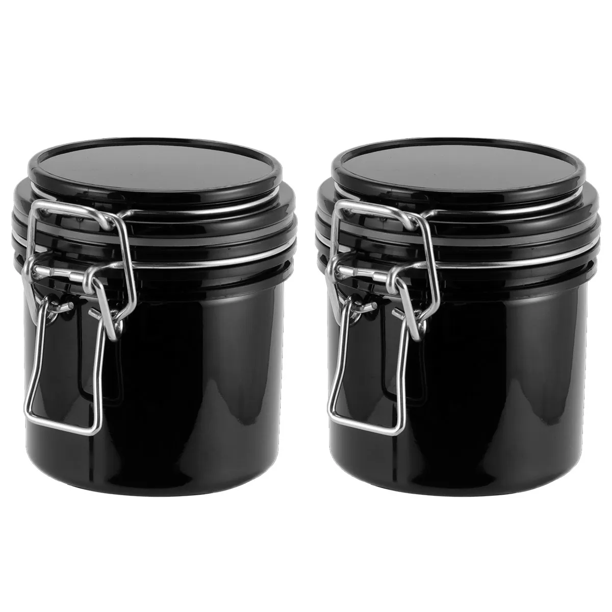 2Pcs Eyelash Glue Storage Jar Plastic Leak Proof Seal Storage Container Eyelash Supply Case Large Capacity Opaque Black
