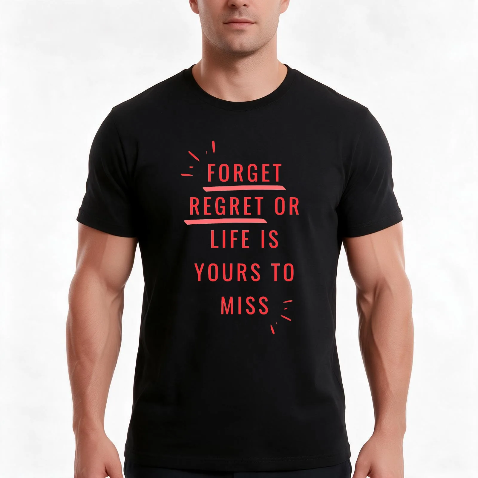 Forget Regret T-Shirt Summer Casual Cotton Tee Oversized Streetwear Tops Vintage Graphic Print Loose Fit Short Sleeve