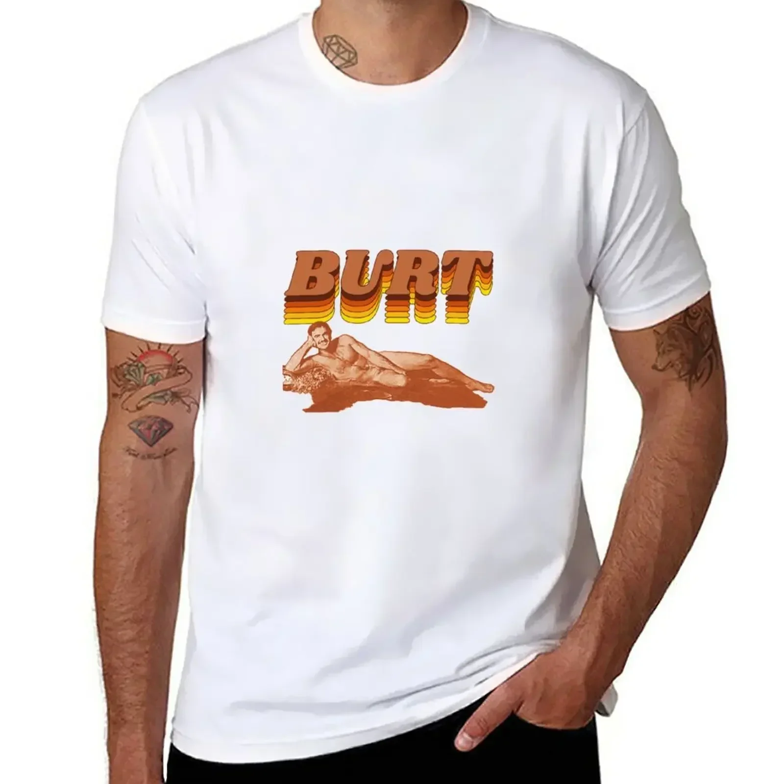 Burt Reynolds Warmest Regards Retro FanArt T-Shirt plus size tops sports fans Men's clothing Short Sleeve Round Collar manga