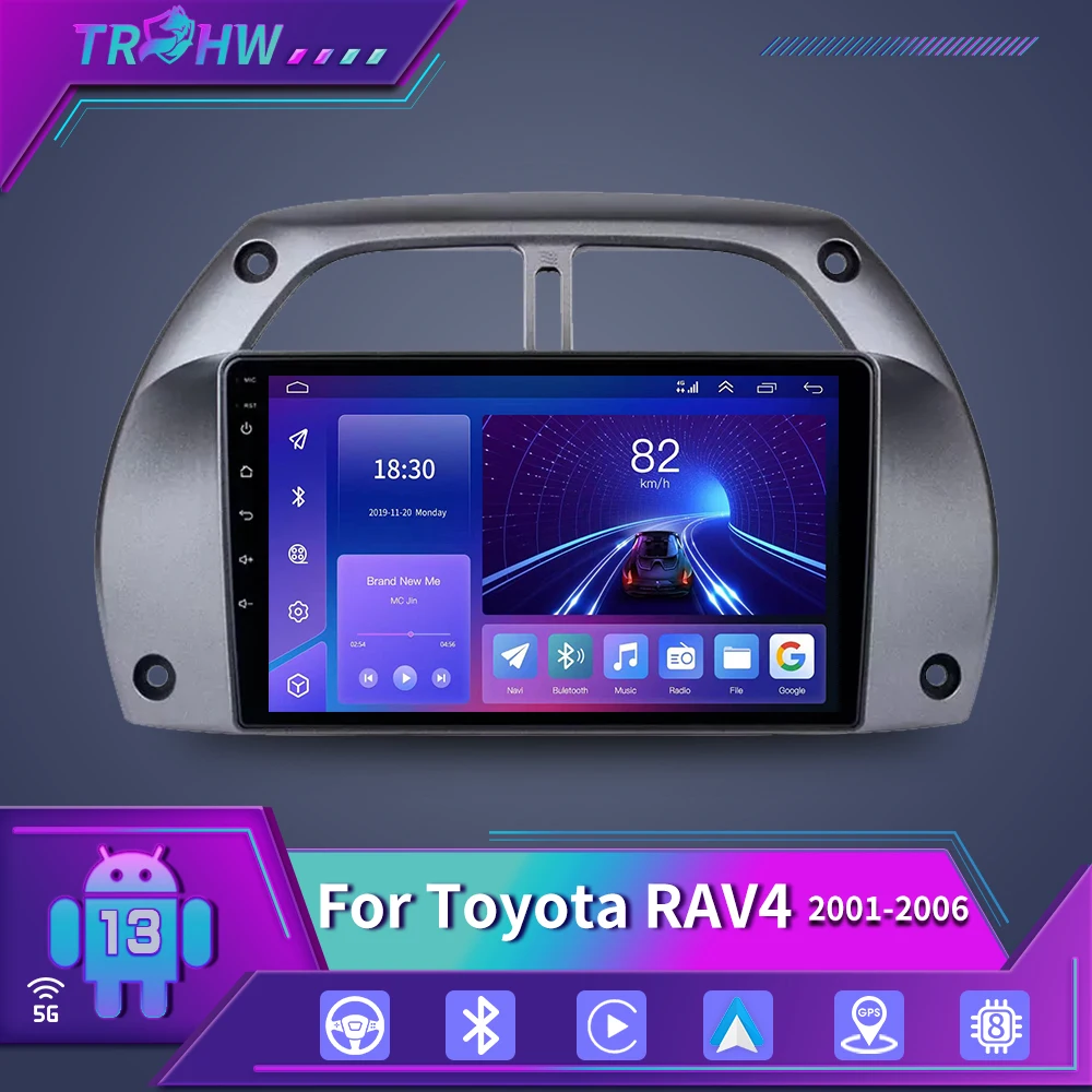 

For Toyota RAV4 4 2001 - 2015 Car Multimedia 4G GPS 2din autoradio Carplay 8+128G Android 13 DSP RDS Car Radio BT5.0