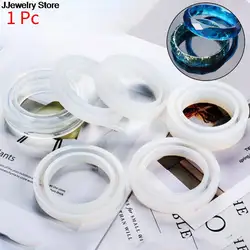 Molde de silicona transparente para pulsera de resina Uv, moldes de resina epoxi para joyería DIY, herramientas de fabricación de joyas, 1 unidad