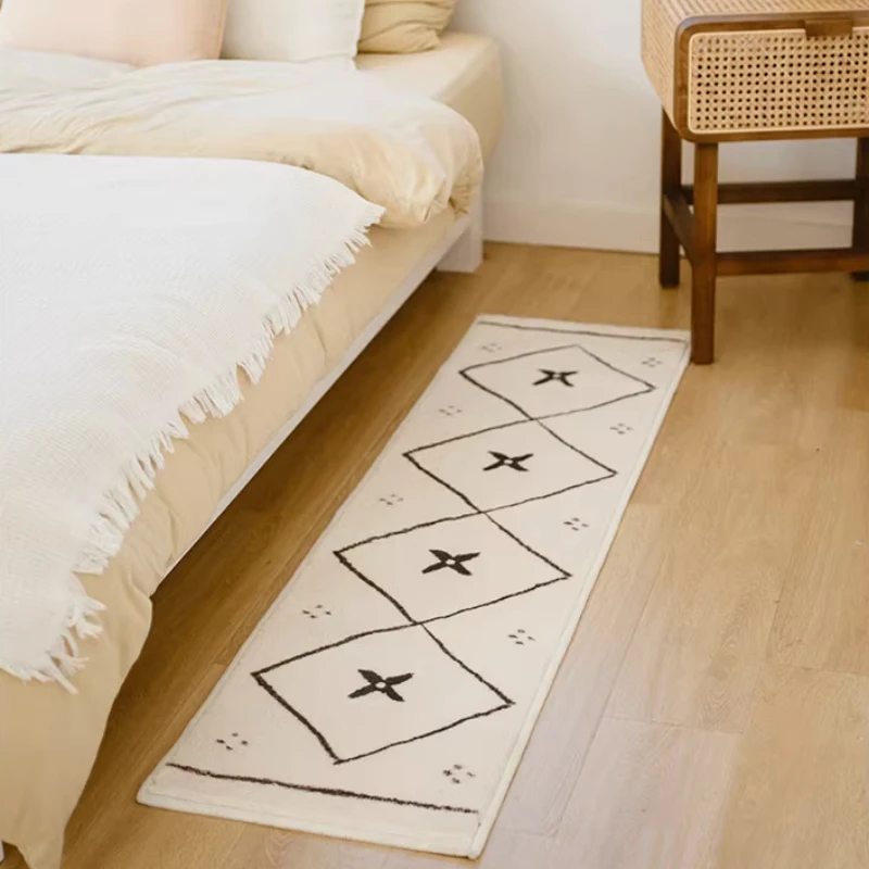 Vintage Kitchen Rules Runner Rug  Rustic Beige Background Cooking Quote Utensil Print Anti Slip Long Floor Mat
