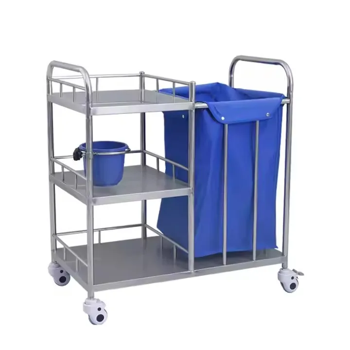 

Hot Selling Hospital Nursing Cleaning Trolley Dressing Trolley Hospital Furniture Linen Cart
