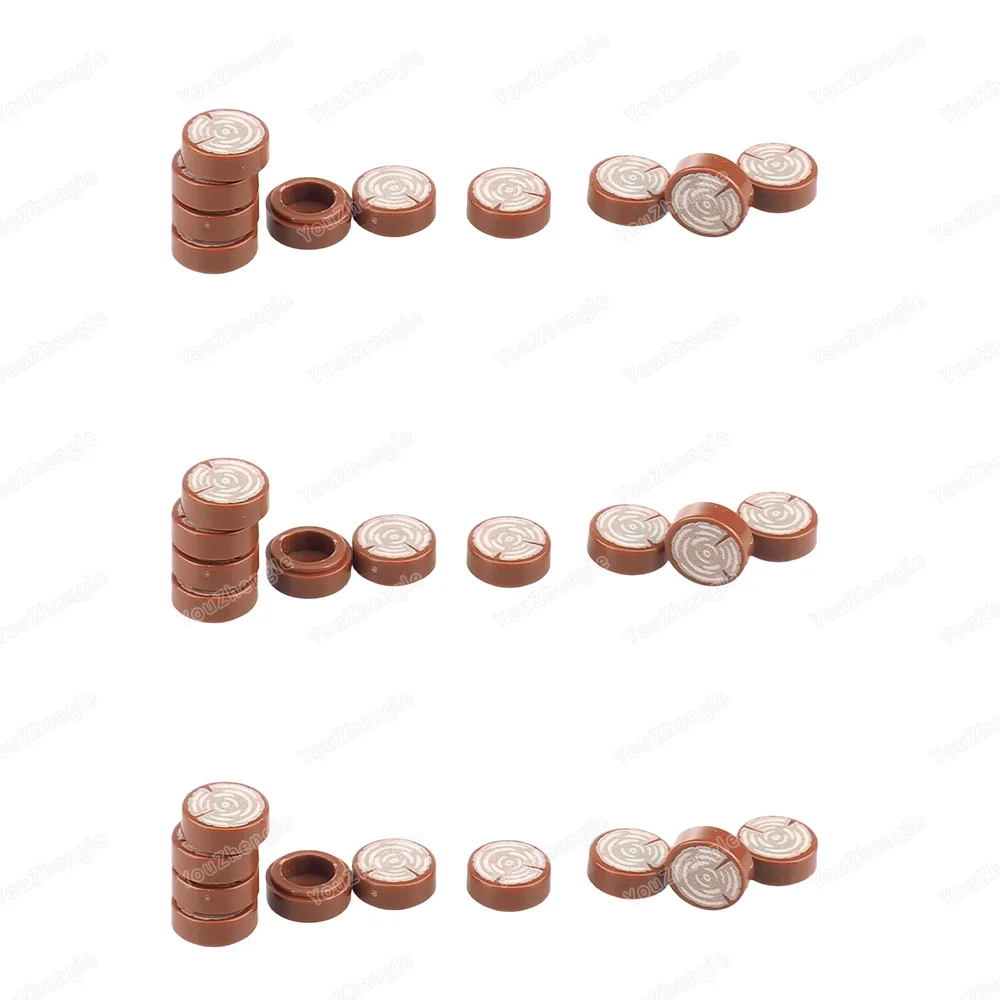 98138pb042 Baumstumpf Holzmaserung Muster Gedruckt Baustein Tiles1x1 Teile Zusammengebaute MOC Figuren Szene Modell Geschenke Jungen Spielzeug
