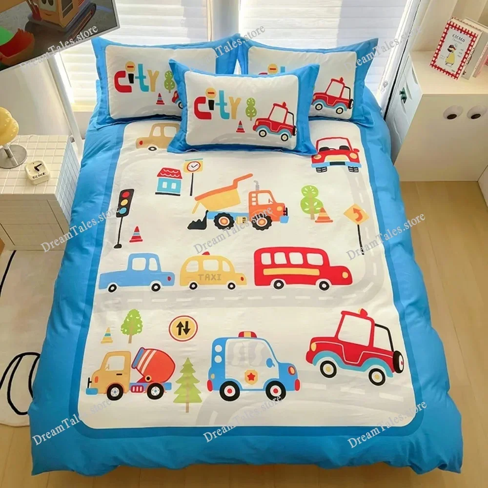 Cute Cartoon Astronaut Motif,Microfibre Bedding Sets, Children's Bed Decor Duvet Cover for Teenagers Adult  with Zip Luxury Gift