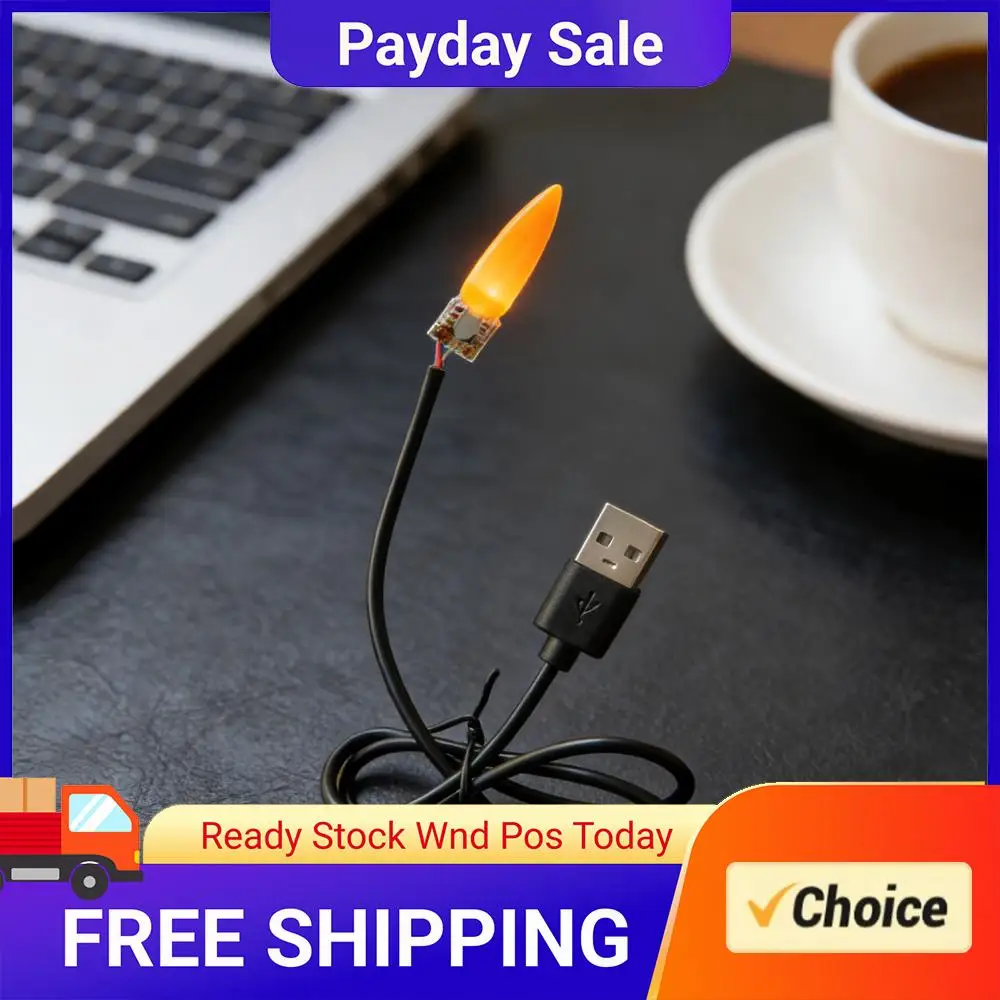 LED Bead Usb Candle Light with Usb Interface LED Flicker Effect Irregular Lamp Atmosphere Chip Creative for Parties Cafes Bars