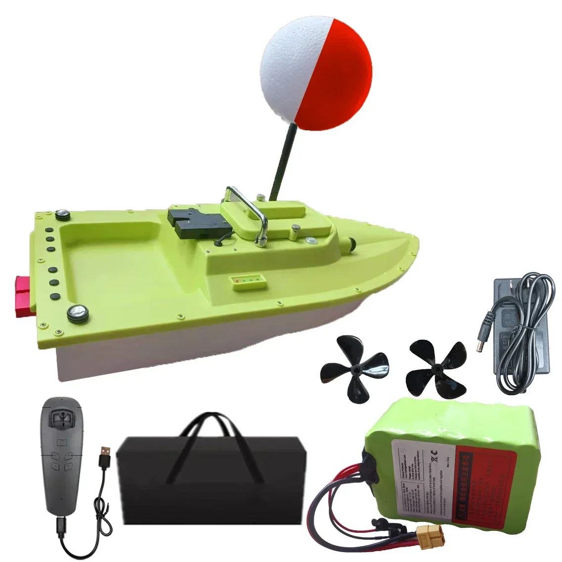 S80 Brushless Motor Super Speed Saltwater RC Bait Boat For Surf Fishing With 2 Line Releases 22,000A Battery,IP 66 Waterproof