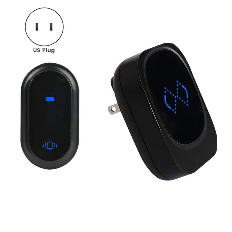 Wireless Home Welcome Smart Doorbell Self-Powered IP68 Waterproof 180M Remote With 38 Songs US Plug