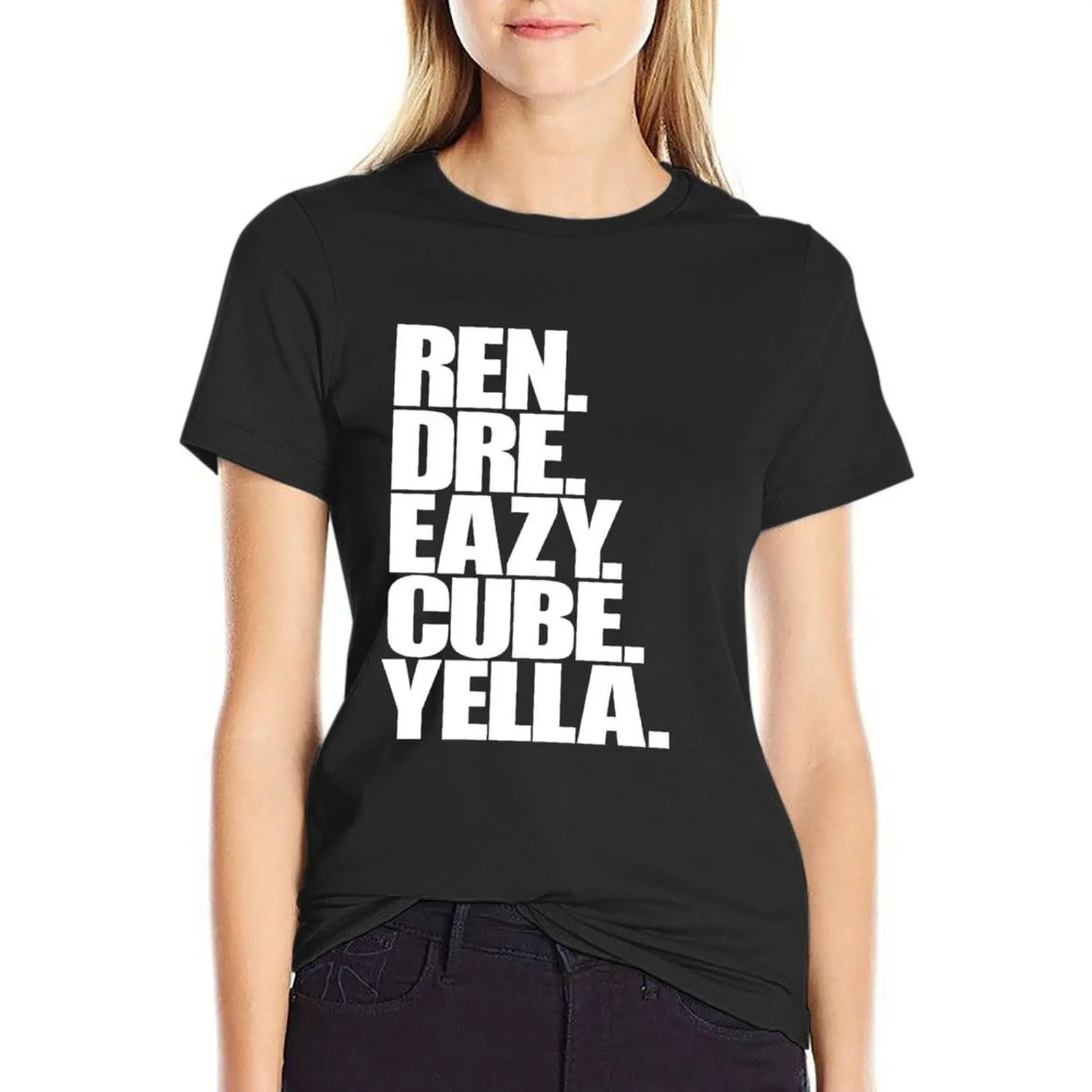 Ren, Dre, Eazy, Cube, Yella. T-Shirt Aesthetic clothing summer tops tops Women's cotton t-shirt