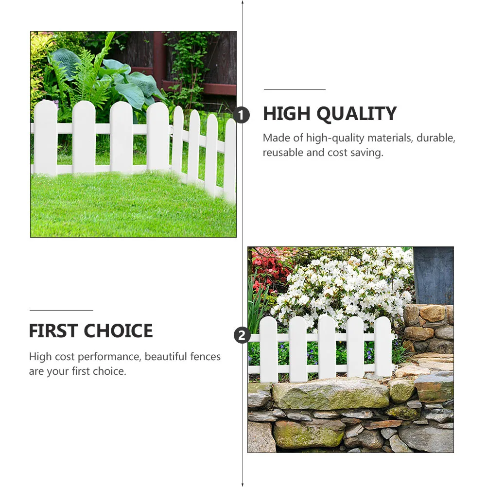 

4 set Garden Fence Plastic Reusable Durable Outdoor Indoor Barrier For Courtyard Villa Hotel Restaurant White Decorative Fence