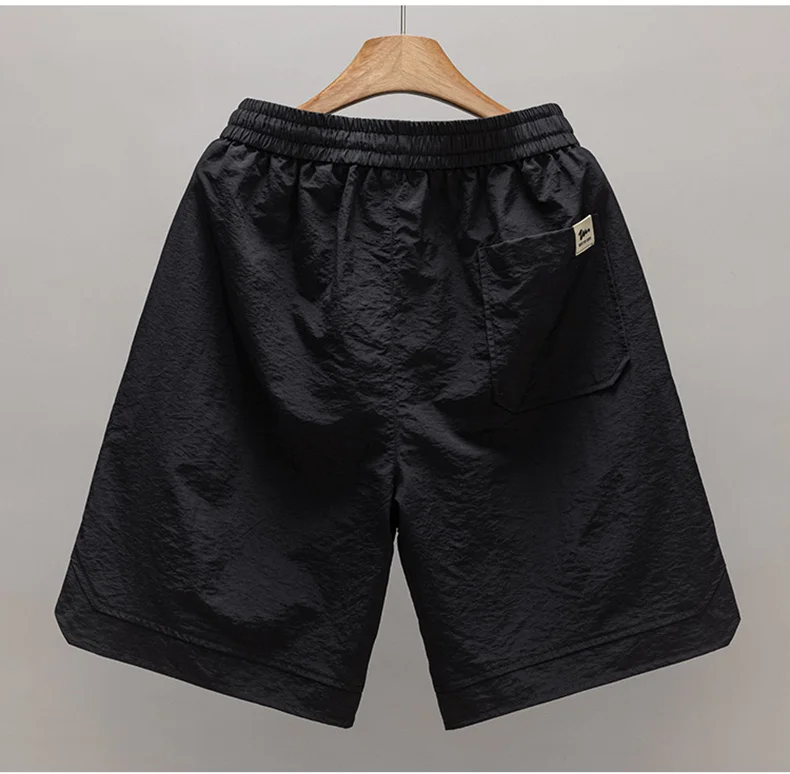 Calção de praia casual masculino, calção solto, calça curta de caminhada, calção de macacão, calça com cordão, moda verão