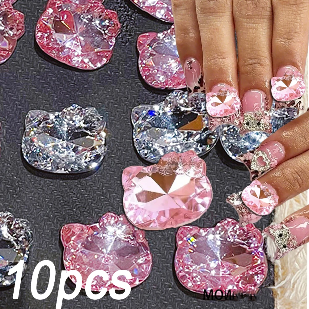 10Pcs 3D Pink Clear…