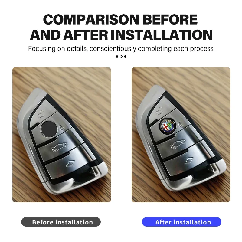 Hub Caps 8pcs Car Door Keyhole Protection Stickers Lock Core Decal For Alfa Romeo GT Stelvio F1 Brera Volante Tonale Gloria Disc view 3