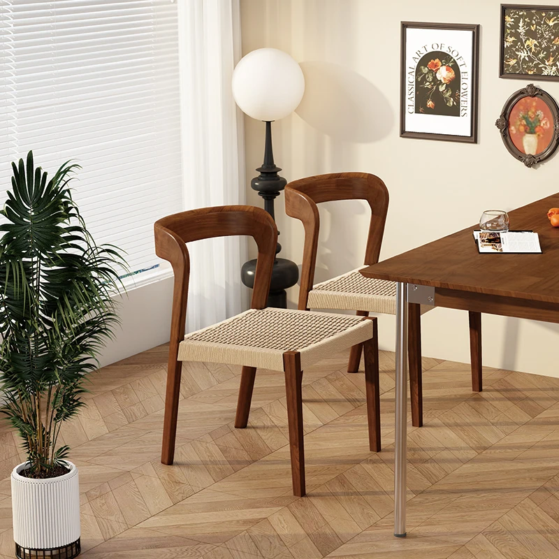 Set Of 2 Simple Dining Chairs Aesthetic Elegant Unique Kitchen Chair Beautiful Ergonomic Chaises Salle Manger Home Furniture