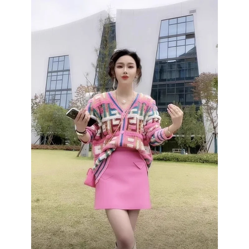 여성 의류 프렌치 V넥 레트로 대비 체크무늬 스웨터 재 - Winter Clothing In French 리뷰 및 가격