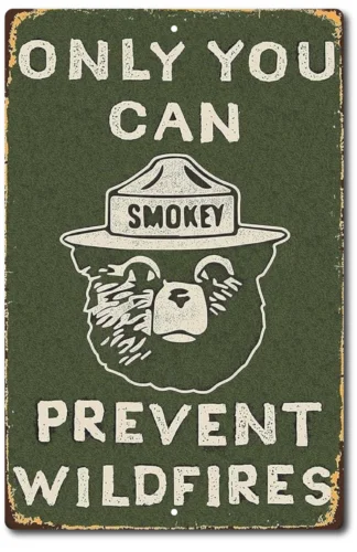 Smokey Bear Sign The the Forest SMOKEY BEAR THE Vintage Look Prevent SIGN Tin sign