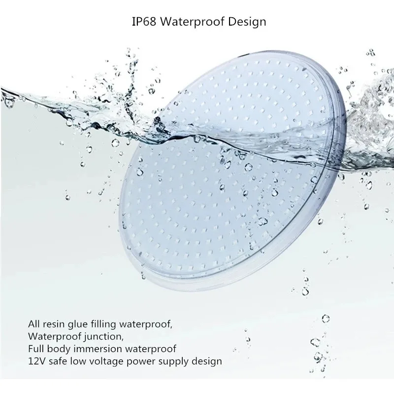IP68 18W 35W Swimming Pool Light PAR56 Resin Filled Light AC12V Underwater Light RGB with RC Warm and Cold Without RC