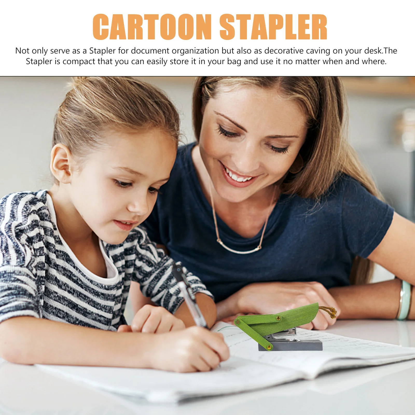 

Portable Animal Stapler Lovely Wood Craft Stapler for School Office Home Use Fun Paper Stapling Device Kids Desk Decor