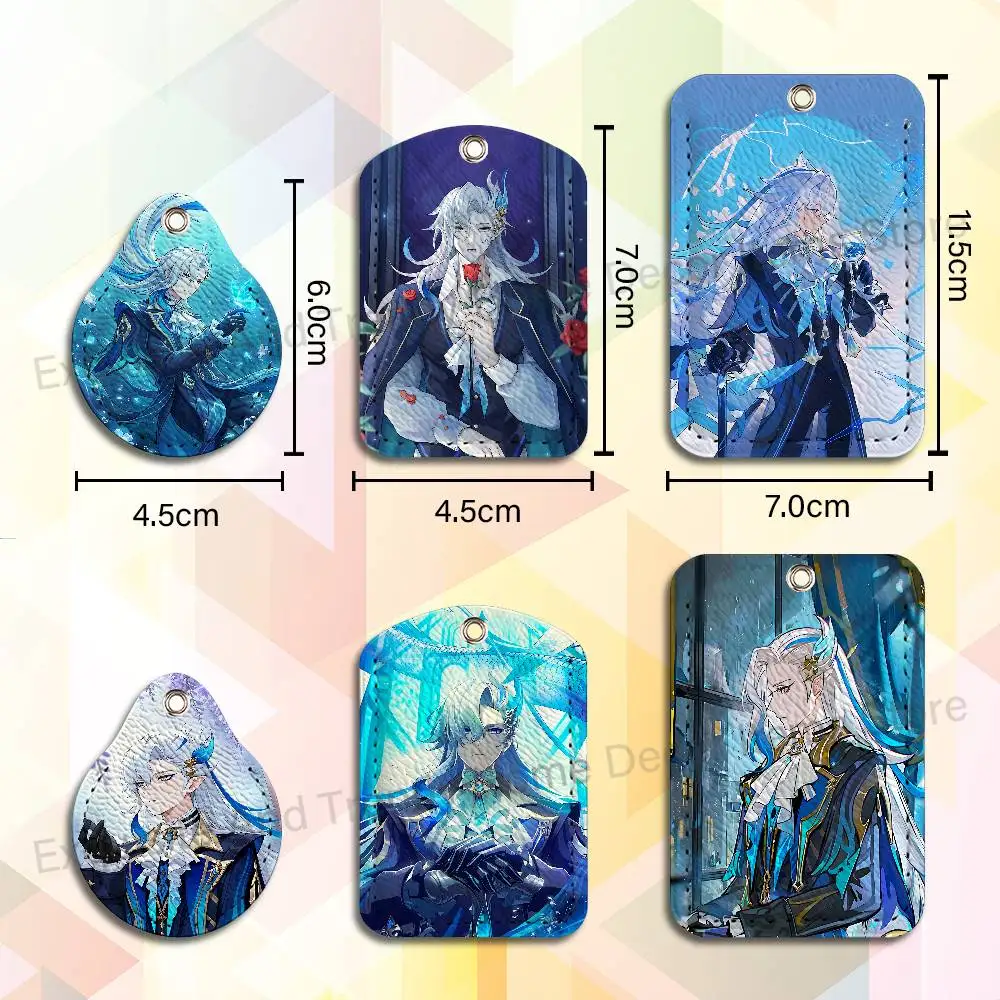 Neuvillette G-Genshin Impact Holder Keychain For  Work Card Bank Business Holder Student Card Protective Case Bus Card