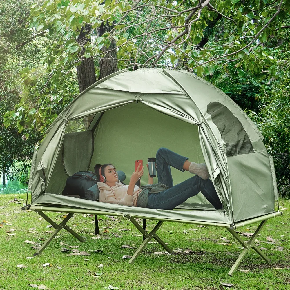 

1 Person Raised Camping Tent Cot Combination for Fishing and Hunting