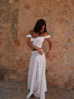 Mingmingxi New in Matching Sets Elegant Off The Shoulder Cropped Top and Flared Skirt Sexy Outfits Two-piece Set Women 2025 - Image 4