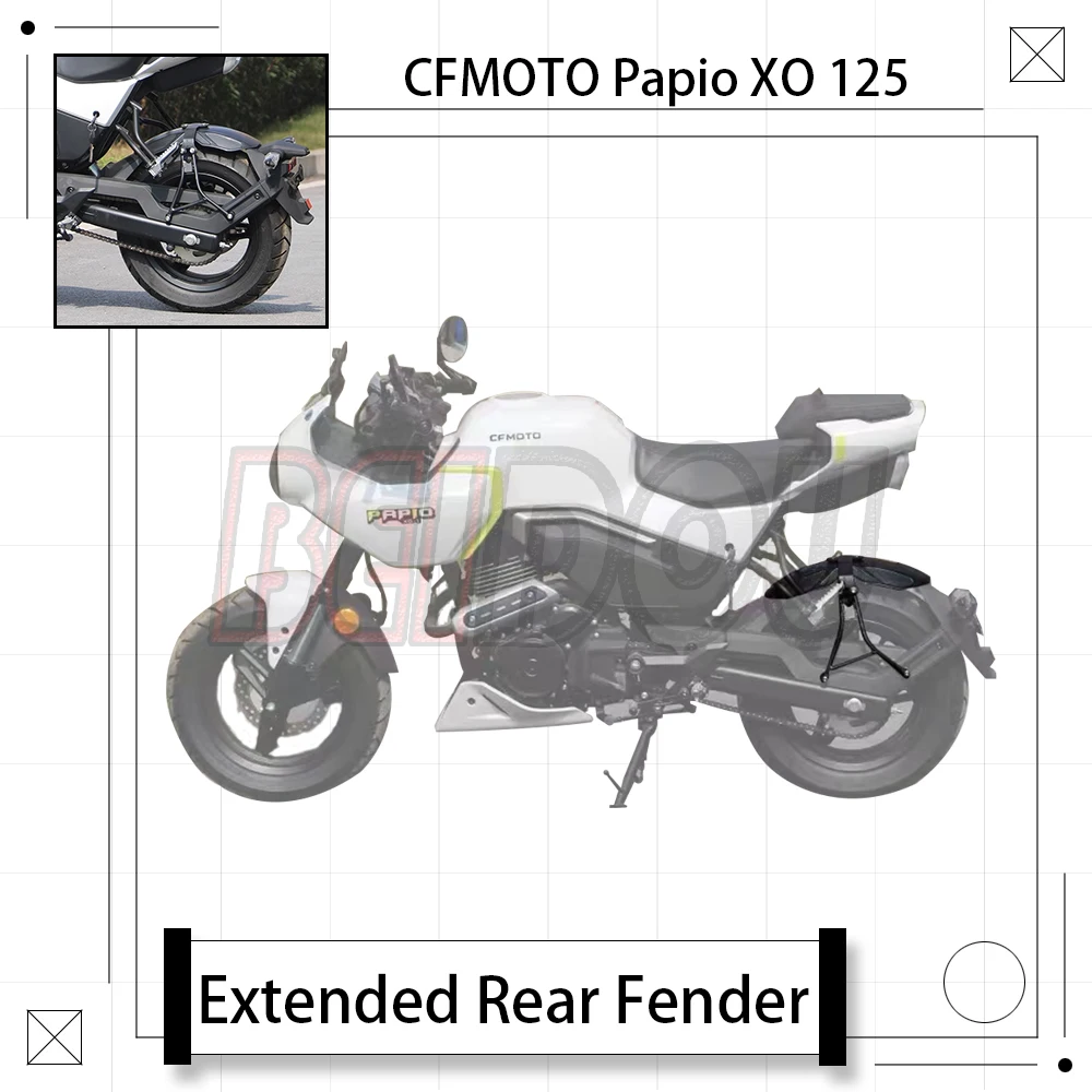 

Для мотоцикла CFMOTO Papio XO125 XO125 расширенное заднее крыло заднее крыло с закрытым водой, грязевая плитка