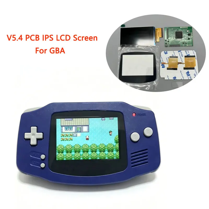 V5.4 PCB IPS液晶画面 GBA用 カット不要シェル 溶接不要 オリジナルサイズ画面 GBA用 高輝度液晶