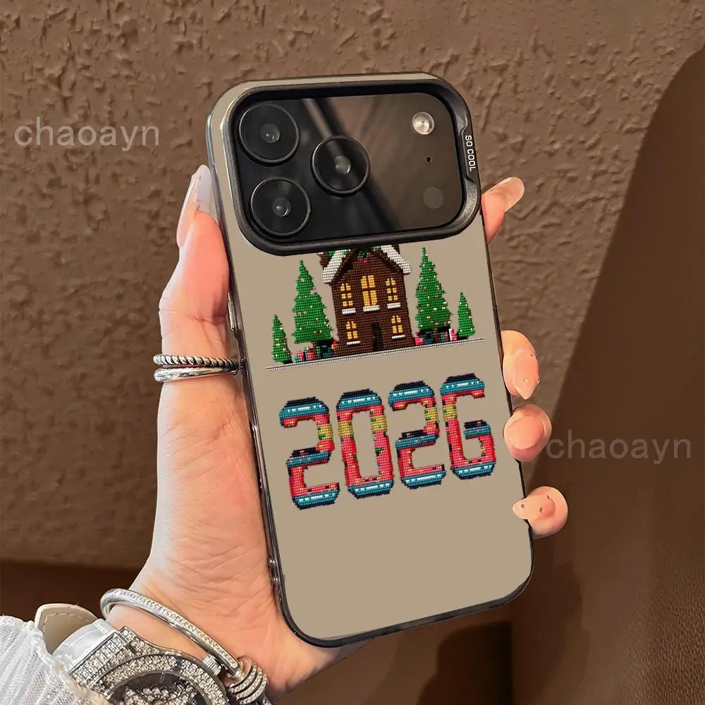 เคสโทรศัพท์ปีใหม่ 2026 เหมาะสำหรับ iPhone 17 16 15 14 13 12 11 Pro/Max/Plus ป้องกันการตกกระแทกและกันแรงสั่นสะเทือน