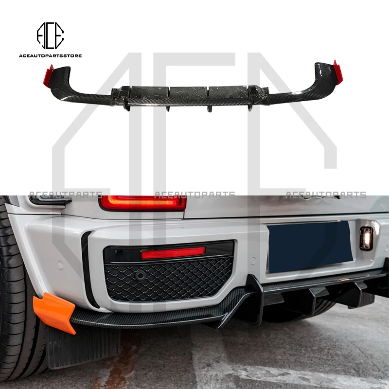 

W464 Car Bumper Diffuser For G-class W463A 2019+ G500 G63 B900 Style Dry Carbon Fiber Material Rear Bumper Lips Body Kit