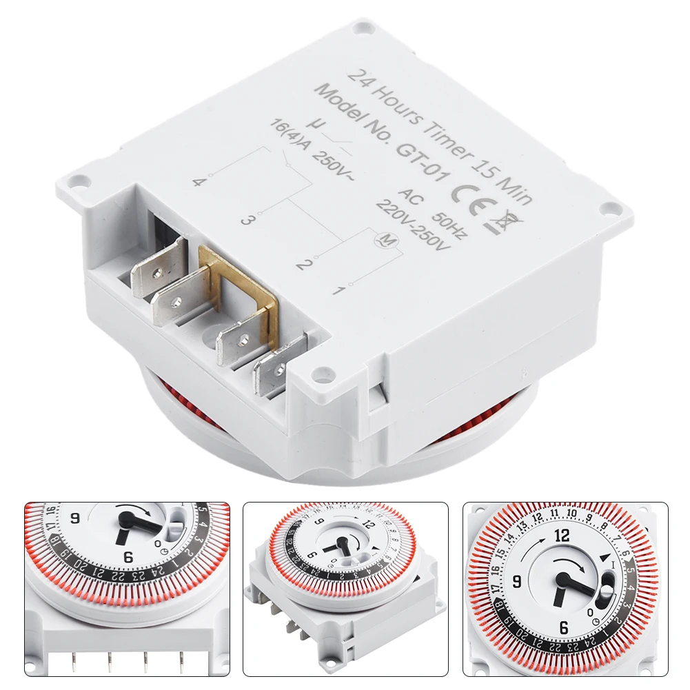 Mechanical 24 Hours Timer Switch Timer Plug In Mechanical Grounded Programmable Smart Countdown Loop Switch Protect Panel 250V