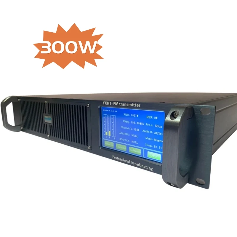 Black Touch Screen 300w Fm Broadcast Transmitter For Radio Station