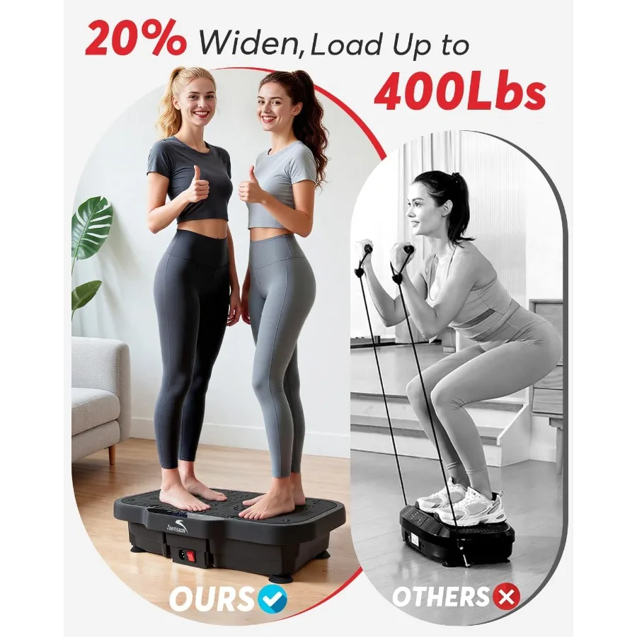آلة تمرين لوحة الاهتزاز مع 8000 اهتزازًا، منصة لياقة بدنية قابلة للتعديل لتمرين الجسم بالكامل مقاس كبير جدًا P